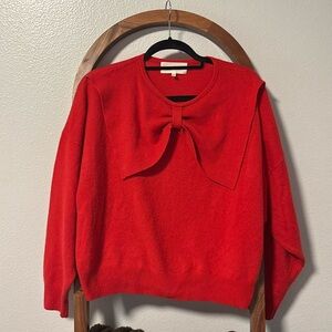 The GREAT red cashmere bow sweater
